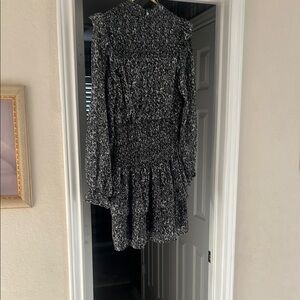 Entro Black and White Patterned Dress